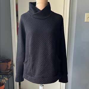 Jones New York Black Textured Cowl Neck Sweater